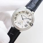 Cartier Ballon Bleu De 33/36/42MM Imported Movement 316L Steel Black Leather Strap Couple Watch